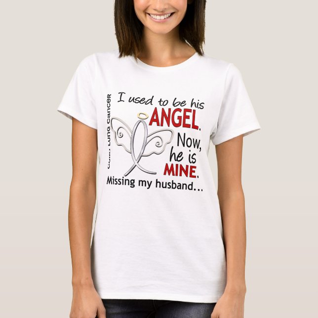 Camiseta Eu Costumava Ser Seu Marido Cancer De Anjo (Frente)