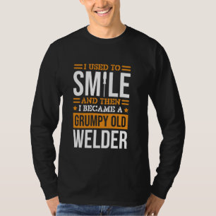 Camiseta Eu costumava sorrir Design de soldadura para solda