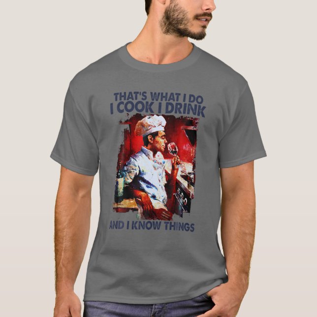 Camiseta Eu Cozinho Eu Bebo E Sei Coisas, Aplicativo Cozinh (Frente)