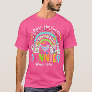 Camiseta Eu crio coelhos mais bonitos Mãe Páscoa Rainbow