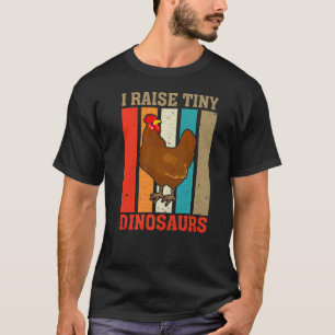 Camiseta Eu Crio Dinossauros Minúsculos Frango Vintage  Faz