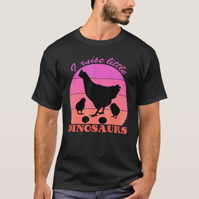 Camiseta Eu Crio Pequenos Dinossauros Amante de Frango (Frente)