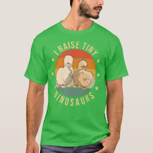 Camiseta Eu crio pequenos dinossauros Farmer Galinha Silkie