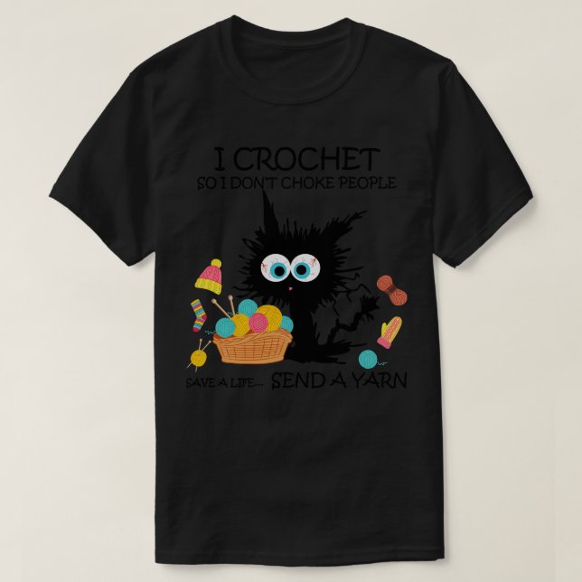 Camiseta Eu crochê Eu não sufoco pessoas 1 (Frente do Design)