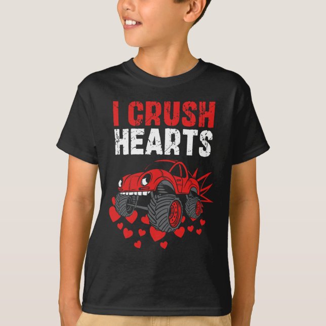 Camiseta Eu Crush Hearts Monster Truck Boys (Frente)