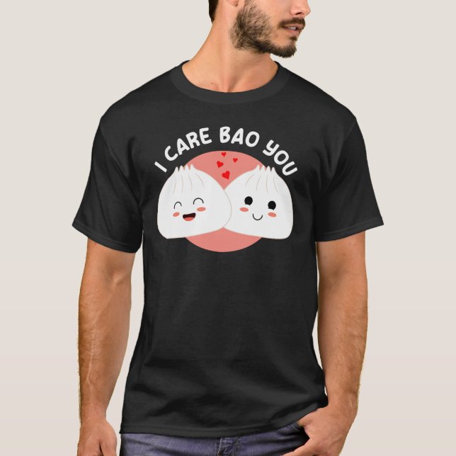 Camiseta Eu Cuido Bao Você Fofo Bao Dia dos Namorados Comid (Frente)