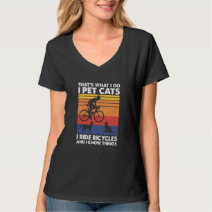 Camiseta Eu Cuido de Gatos Eu Ando de Bicicletas E Eu Sei C