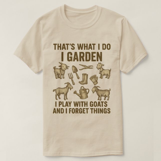 Camiseta Eu Cuido do Jardim Brincando com Cabras Esqueço as (Frente do Design)