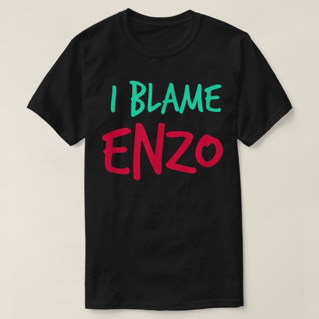 Camiseta Eu Culpo Enzo Amigos Primeiro Nome Apelido Amigo P (Frente do Design)