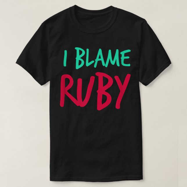 Camiseta Eu Culpo Ruby Amigos Primeiro Nome Apelido Amigo P (Frente do Design)