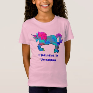 Camiseta Eu das crianças acredito nos unicórnios