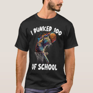 Camiseta Eu Dava 100 Dias De Basquete De Gato Na Escola 100
