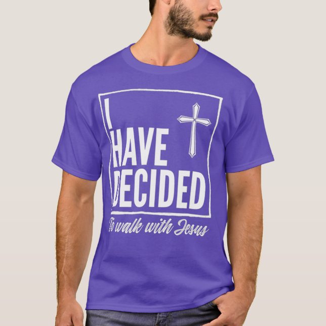 Camiseta Eu Decidi Caminhar Com Jesus Presente Batismo (Frente)