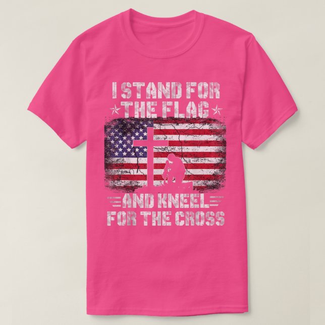 Camiseta Eu defendo a bandeira do Kneel para a cruz (Frente do Design)
