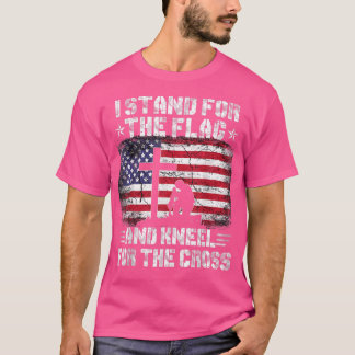 Camiseta Eu defendo a bandeira do Kneel para a cruz
