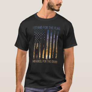 Camiseta Eu Defendo A Bandeira E O Kneel Para A Cruz Patri