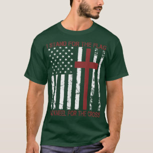 Camiseta Eu Defendo A Bandeira E O Kneel Para A Cruz Real