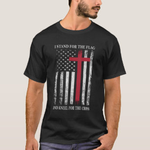 Camiseta Eu Defendo A Bandeira E O Kneel Para A Cruz Usa F