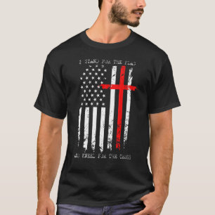 Camiseta Eu Defendo A Bandeira E O Kneel Para A Cruz Usa F