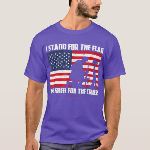 Camiseta Eu Defendo A Bandeira E O Kneel Para A Cruz USA F