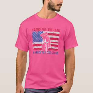 Camiseta Eu Defendo A Bandeira E O Kneel Para A Fl Cruzada
