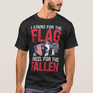 Camiseta Eu Defendo A Bandeira E O Kneel Para O Queda