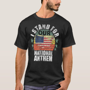 Camiseta Eu Defendo O Hino Nacional Retro Usa Bandeira Ame