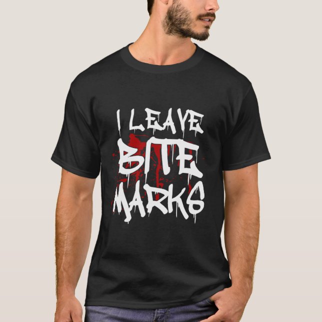 Camiseta Eu Deixo Bite Marks Divertido Halloween Vampiro Sa (Frente)