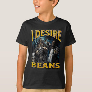 Camiseta Eu Desejo Feijão Piada Dura Esqueleto Meme Bootleg
