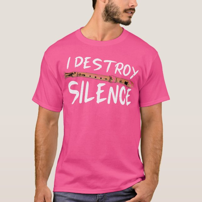 Camiseta Eu Destruo a Banda do Silence Flutist Marching Flu (Frente)
