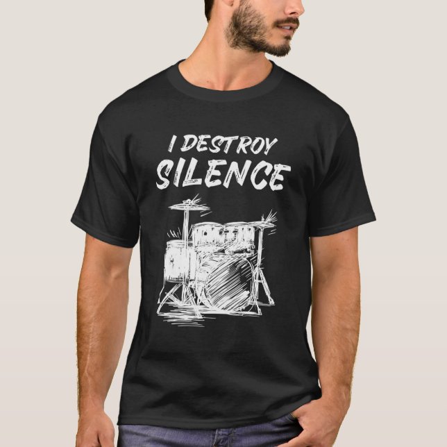 Camiseta Eu Destruo Drummer do Tambor de Silêncio (Frente)