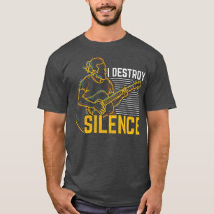 Camiseta Eu Destruo o Silence Music Lover Guitar