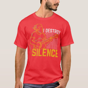 Camiseta Eu Destruo o Silence Music Lover Guitar