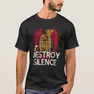 Camiseta Eu Destruo o silêncio baritone saxofone