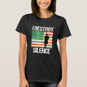 Camiseta Eu Destruo o Silêncio Dia de São Patrício Bagpipe