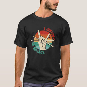 Camiseta Eu Destruo o silêncio   Drumagem Vintage   Drumm R