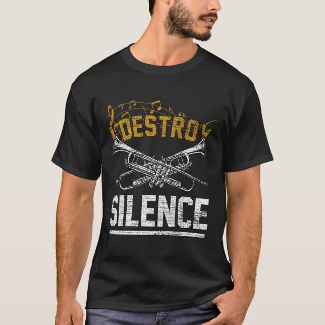Camiseta Eu Destruo o trompete de silêncio (Frente)