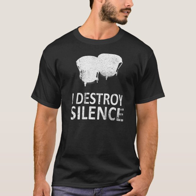 Camiseta Eu Destruo Silence Bongo Drum Jogadores (Frente)
