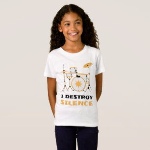 Camiseta Eu Destruo Silence Funny Drummer