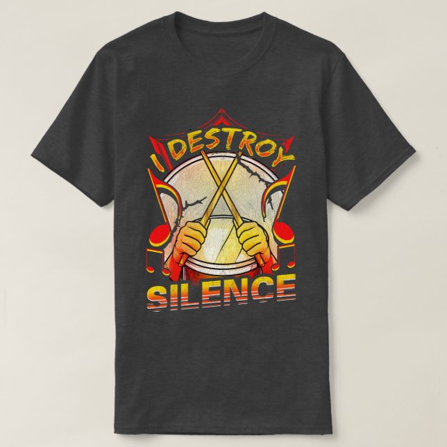 Camiseta Eu Destruo Silêncio Arrumando Músico (Frente do Design)