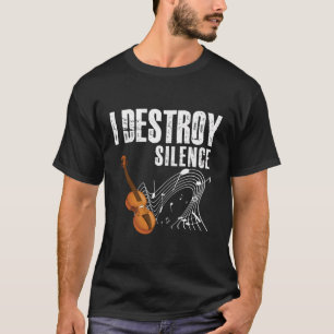 Camiseta Eu Destruo Silêncio Memórias Violinas Engraçadas P