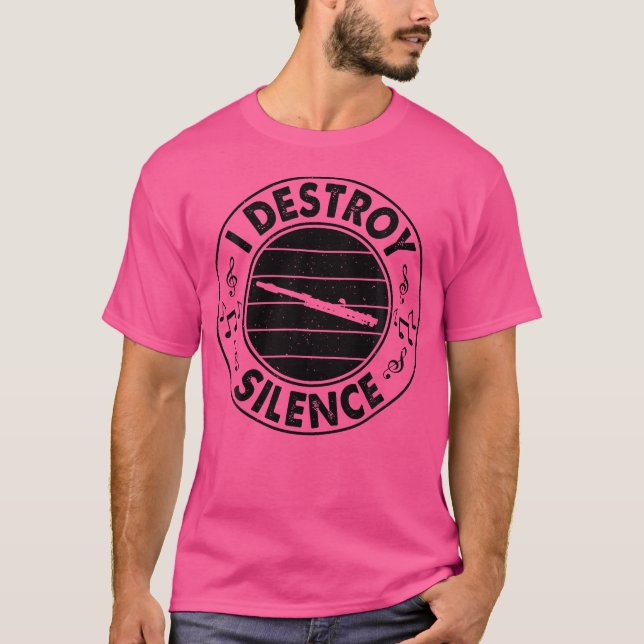 Camiseta Eu Destruo Silêncio Músicos de Flauta (Frente)