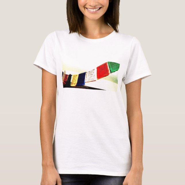 Camiseta eu direi uma oração tibetana pequena para você (Frente)