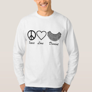 Camiseta Eu Discordo Collar RBG Paz Amor Discordo