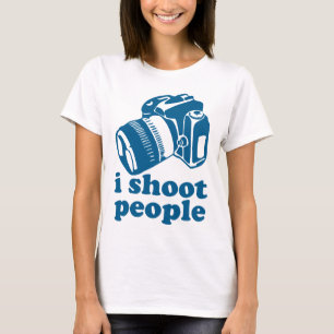 Camiseta Eu disparo em pessoas - azul