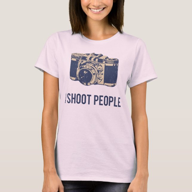 Camiseta Eu disparo em pessoas da câmera da fotografia (Frente)