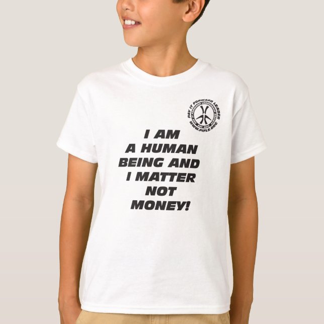 Camiseta Eu do miúdo sou um t-shirt humano ser (Frente)