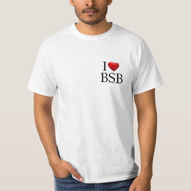 Camiseta EU dos homens AMO o t-shirt de BSB (Frente)