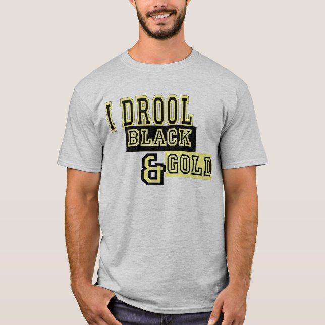 Camiseta Eu Drool preto & ouro (Frente)