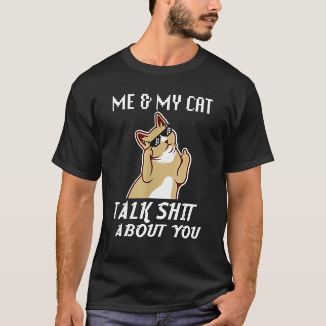 Camiseta Eu E O Meu Gato Falamos De Gato Por Yoray (Frente)